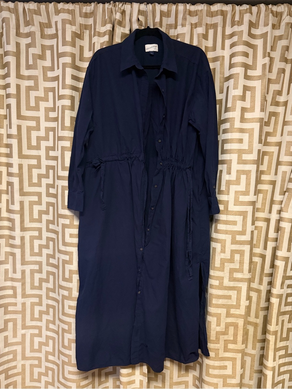 Universal Thread Navy Button-Front Maxi Shirt Dress